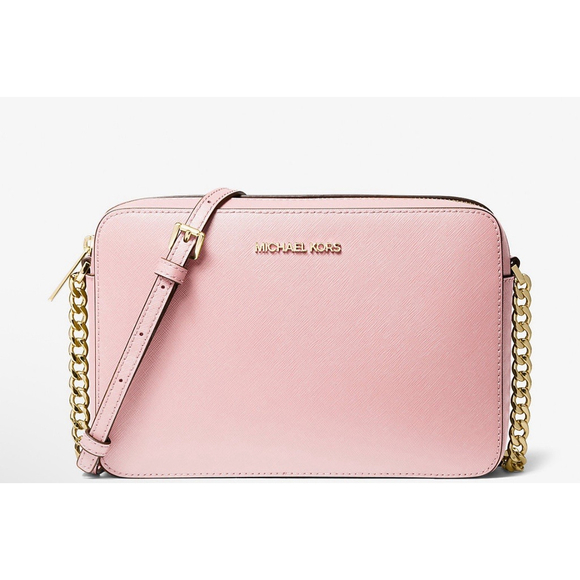 Michael Kors Jet Set Saffiano Leather Crossbody Pink - Picture 2 of 14